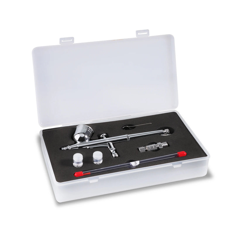 SAGUD Professional Airbrush Set - 0.2mm, 0.3mm, 0.5mm Needles and Nozzles with Quick Release and Air Hose