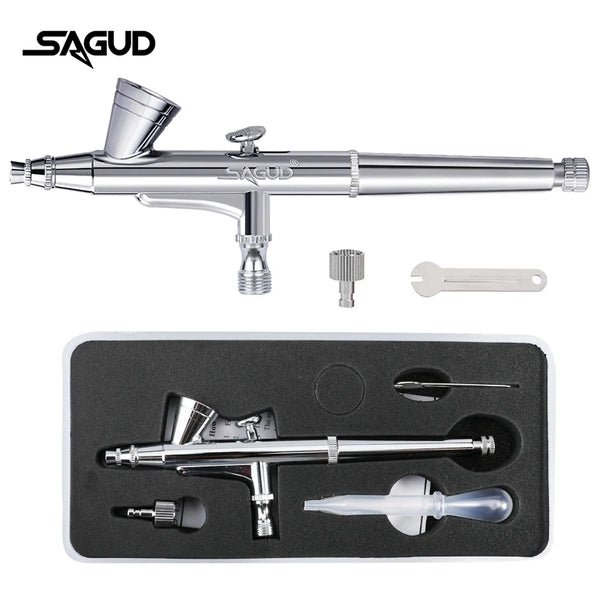 SAGUD Airbrush Model SD-135 0.2mm Multipurpose Dual-Action Gravity Feed Airbrush Set Kit